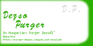 dezso purger business card